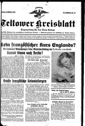 Teltower Kreisblatt vom 11.02.1935