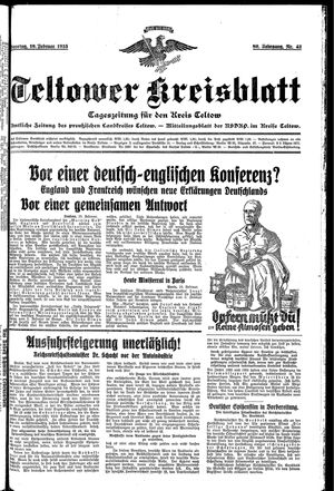 Teltower Kreisblatt vom 19.02.1935