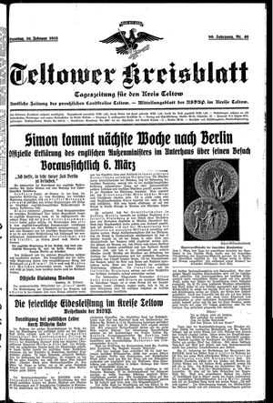 Teltower Kreisblatt vom 26.02.1935