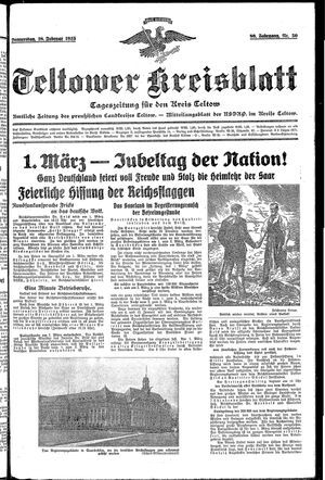 Teltower Kreisblatt vom 28.02.1935
