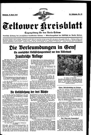 Teltower Kreisblatt vom 17.04.1935