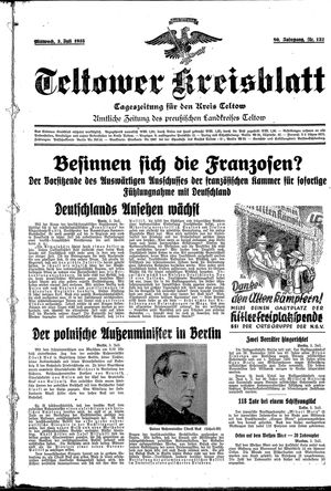 Teltower Kreisblatt vom 03.07.1935