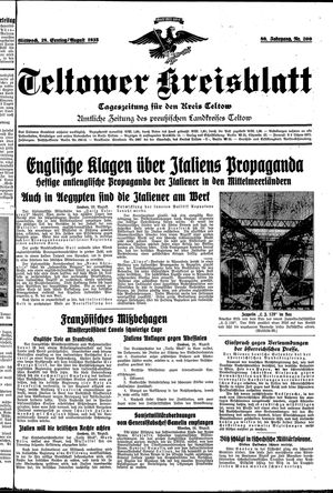 Teltower Kreisblatt vom 28.08.1935