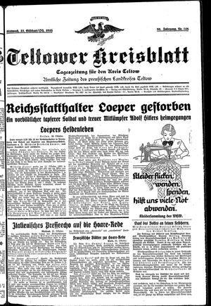 Teltower Kreisblatt vom 23.10.1935