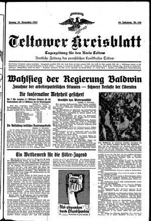 Teltower Kreisblatt vom 15.11.1935