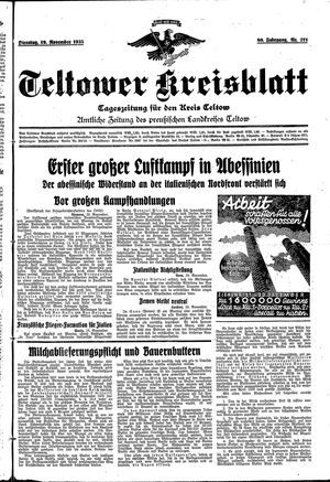 Teltower Kreisblatt vom 19.11.1935