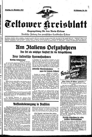 Teltower Kreisblatt vom 26.11.1935