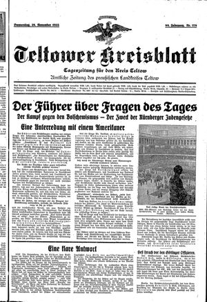 Teltower Kreisblatt vom 28.11.1935