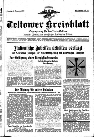Teltower Kreisblatt vom 03.12.1935