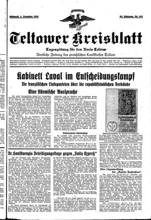 Teltower Kreisblatt vom 04.12.1935