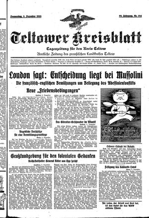Teltower Kreisblatt vom 05.12.1935