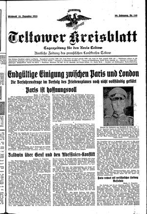 Teltower Kreisblatt vom 11.12.1935