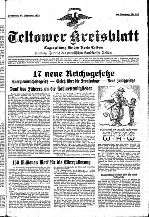 Teltower Kreisblatt vom 14.12.1935