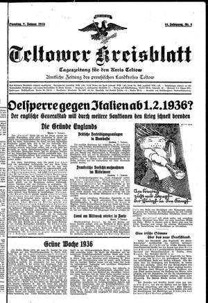 Teltower Kreisblatt vom 07.01.1936