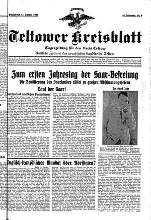 Teltower Kreisblatt vom 11.01.1936