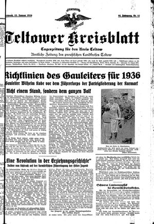 Teltower Kreisblatt vom 15.01.1936