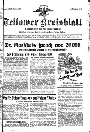 Teltower Kreisblatt vom 18.01.1936