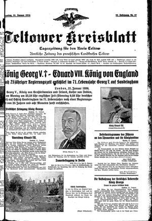 Teltower Kreisblatt vom 21.01.1936