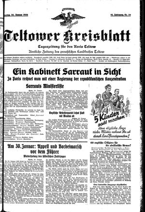 Teltower Kreisblatt vom 24.01.1936