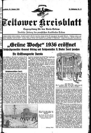 Teltower Kreisblatt vom 25.01.1936