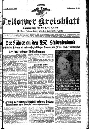 Teltower Kreisblatt vom 27.01.1936