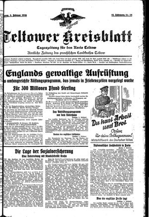 Teltower Kreisblatt vom 03.02.1936