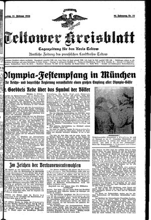 Teltower Kreisblatt vom 11.02.1936