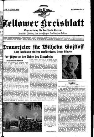 Teltower Kreisblatt vom 12.02.1936