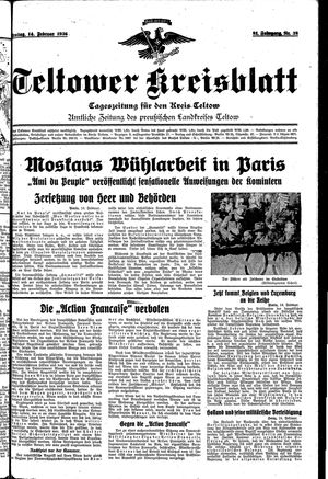 Teltower Kreisblatt vom 14.02.1936