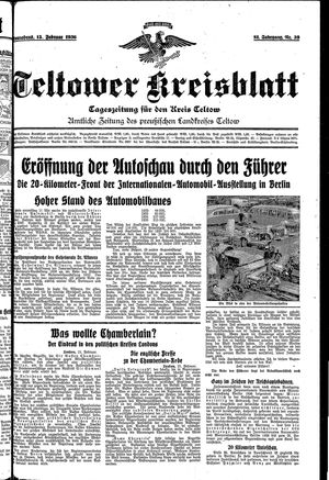 Teltower Kreisblatt vom 15.02.1936