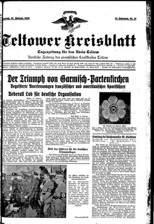Teltower Kreisblatt vom 18.02.1936