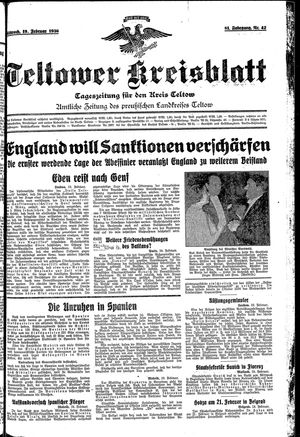 Teltower Kreisblatt vom 19.02.1936