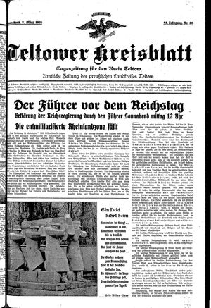 Teltower Kreisblatt vom 07.03.1936