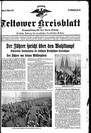 Teltower Kreisblatt vom 09.03.1936