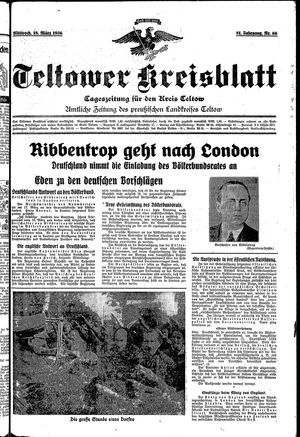 Teltower Kreisblatt vom 18.03.1936
