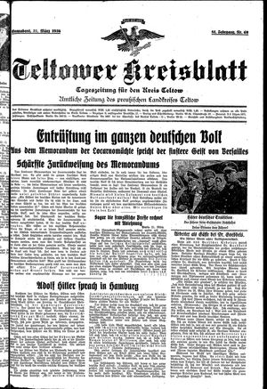 Teltower Kreisblatt vom 21.03.1936