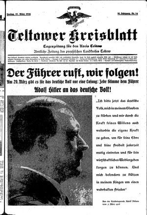 Teltower Kreisblatt vom 27.03.1936