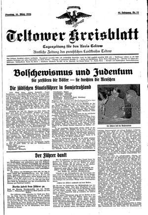 Teltower Kreisblatt vom 31.03.1936