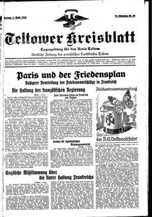 Teltower Kreisblatt on Apr 3, 1936