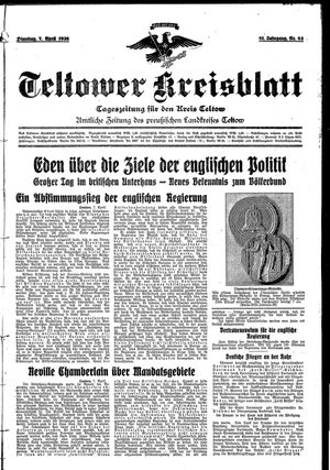 Teltower Kreisblatt vom 07.04.1936