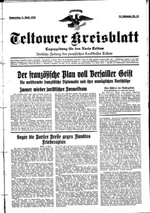 Teltower Kreisblatt vom 09.04.1936