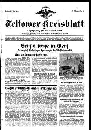 Teltower Kreisblatt vom 17.04.1936