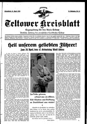 Teltower Kreisblatt vom 18.04.1936
