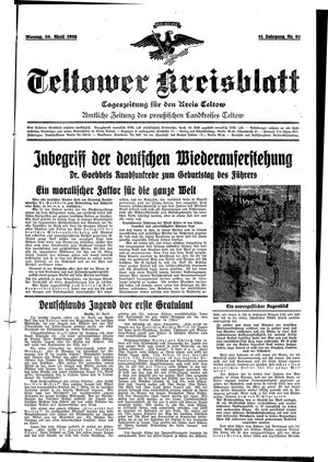 Teltower Kreisblatt vom 20.04.1936