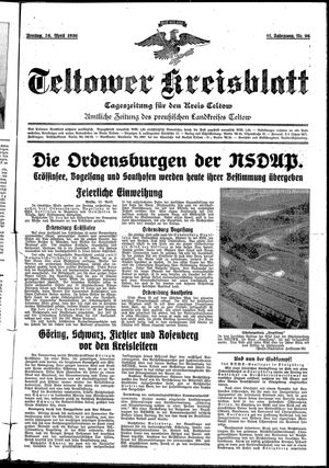 Teltower Kreisblatt vom 24.04.1936