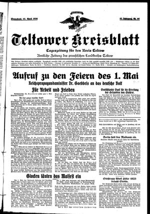 Teltower Kreisblatt vom 25.04.1936