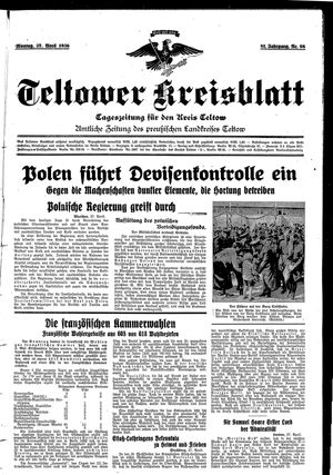 Teltower Kreisblatt vom 27.04.1936