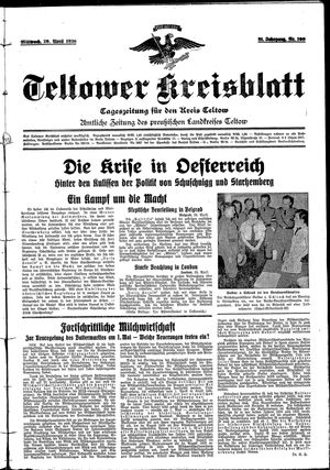 Teltower Kreisblatt vom 29.04.1936
