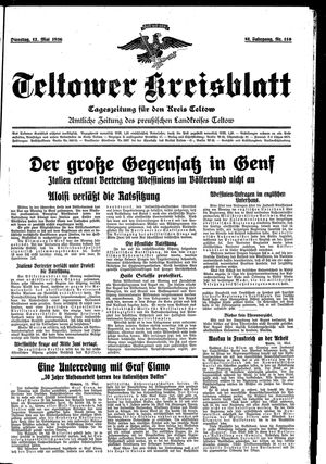 Teltower Kreisblatt vom 12.05.1936