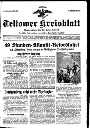 Teltower Kreisblatt on May 14, 1936